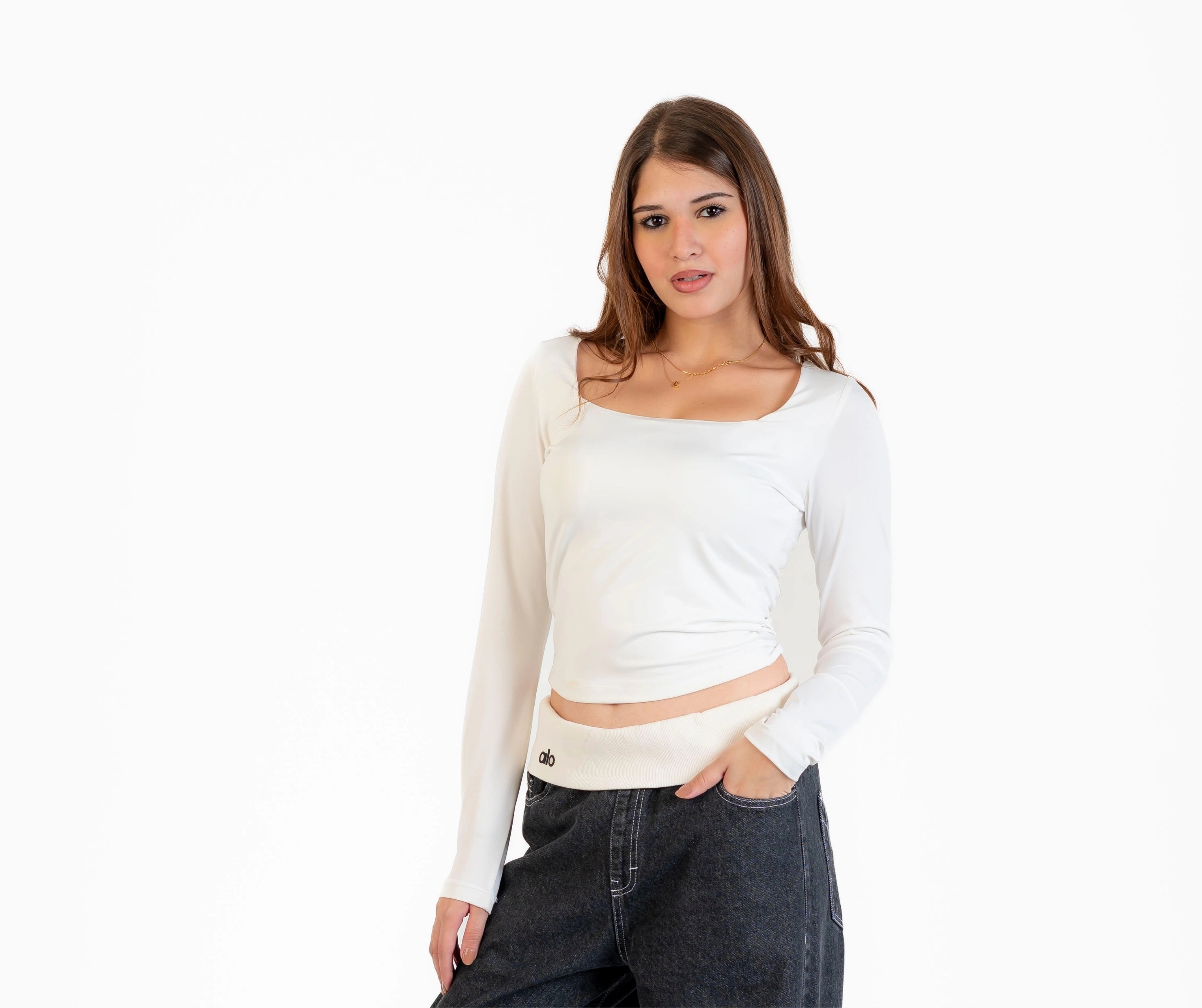 Long sleeve square lycra top suitable for winter and autumn