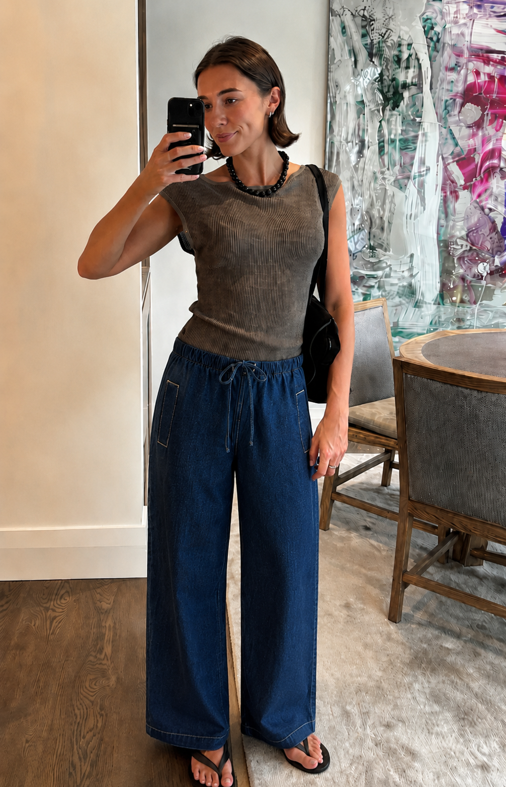 DENIM STRAIGHT PANTS