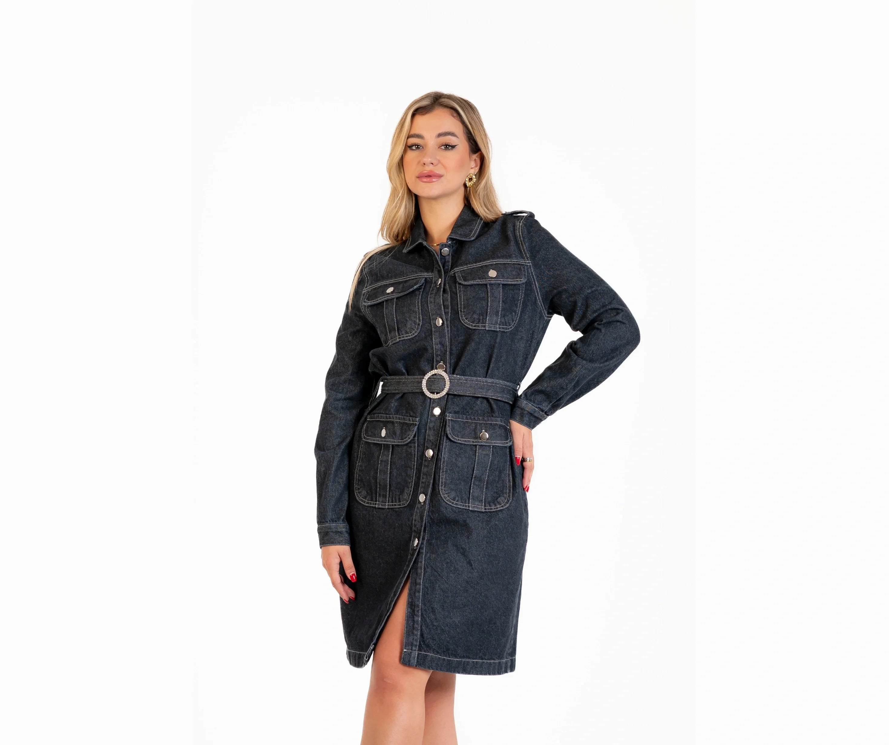 فستان جينز طويل  