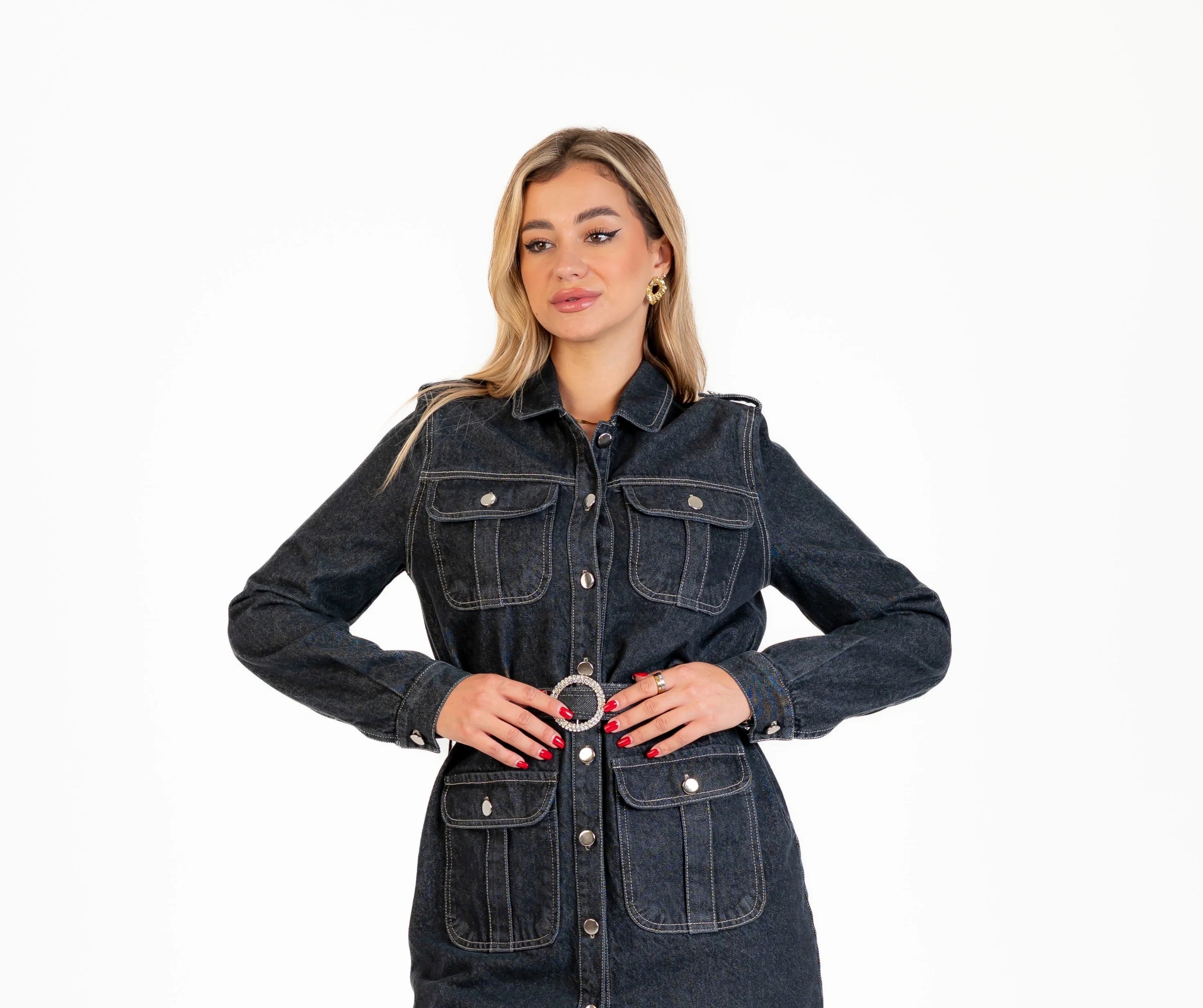 فستان جينز طويل  