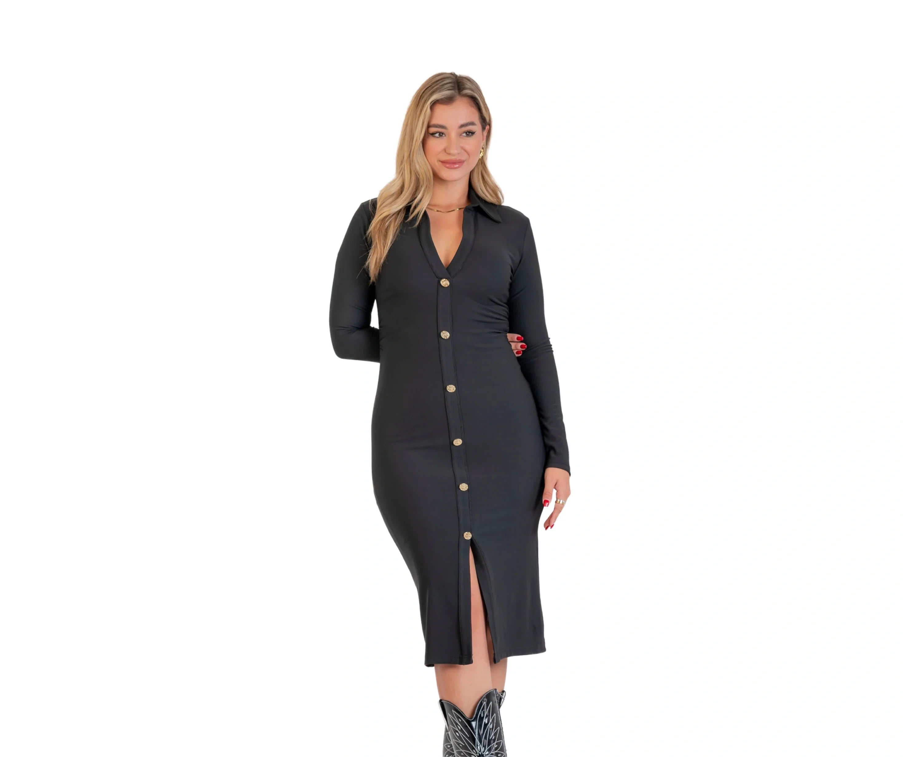 فستان اوتمان شتوى بولو كم طويل  