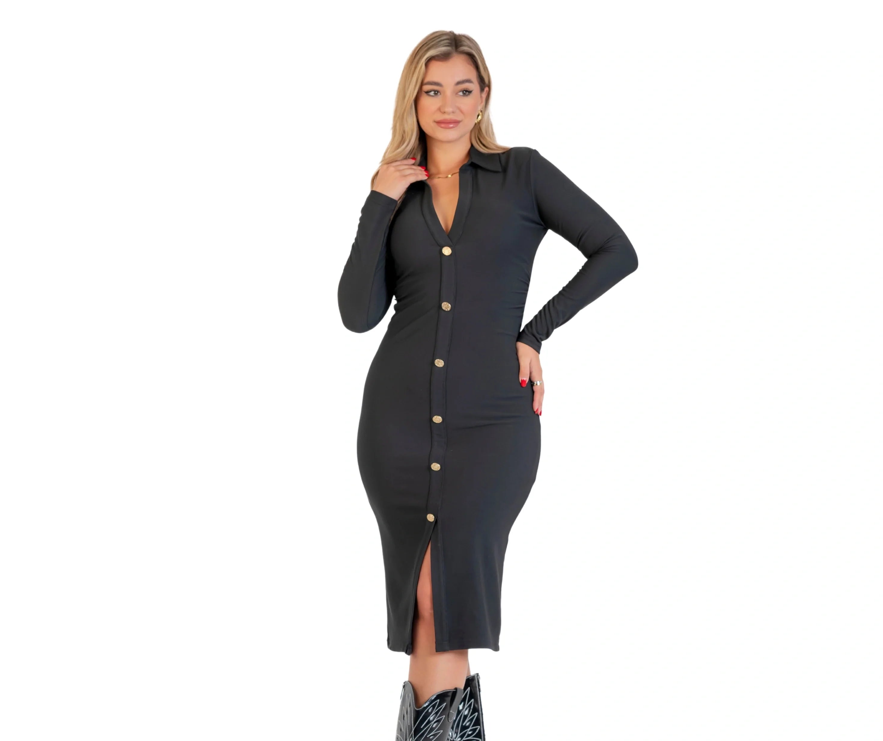 فستان اوتمان شتوى بولو كم طويل  