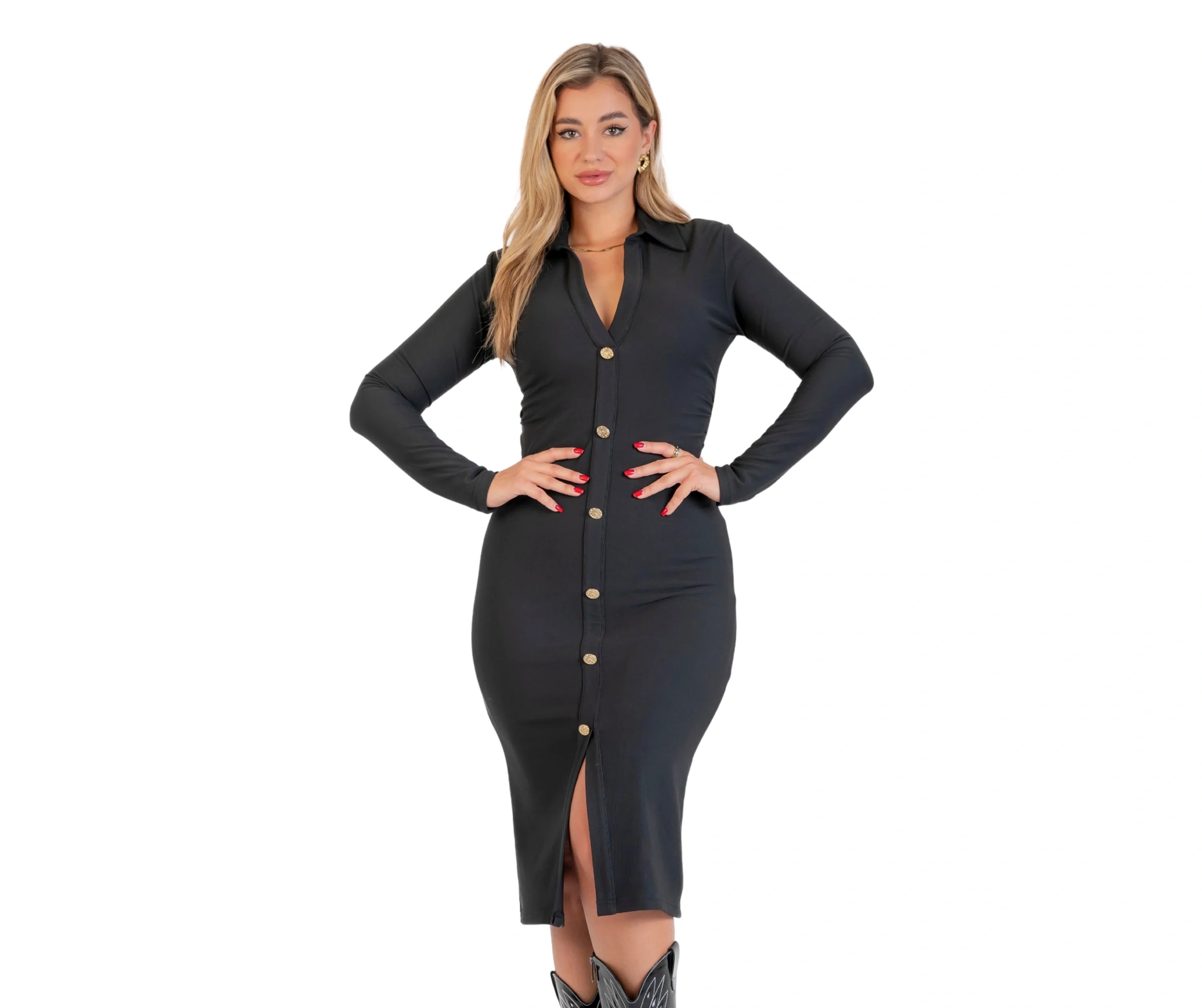 فستان اوتمان شتوى بولو كم طويل  