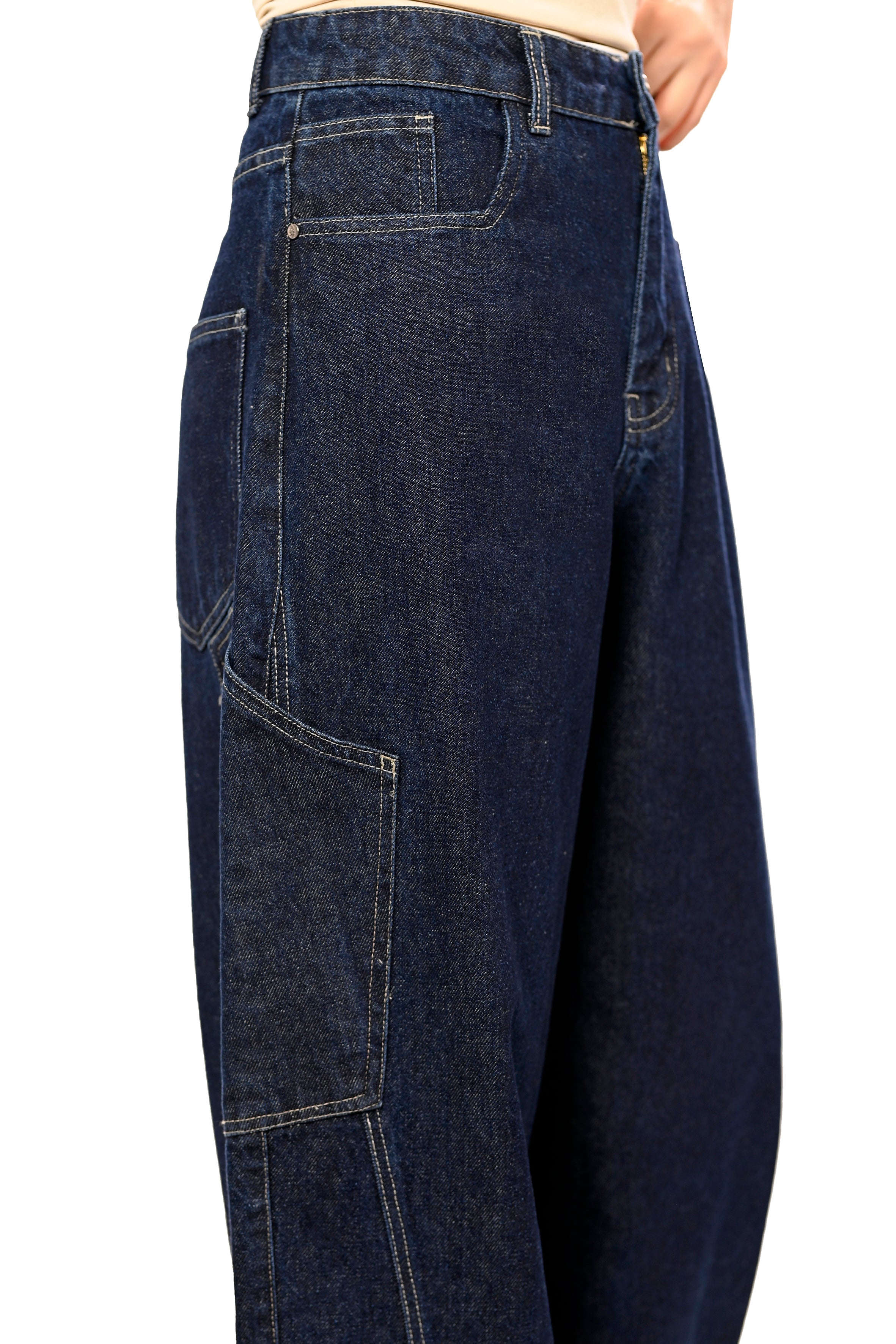 Wide leg balloon jeans