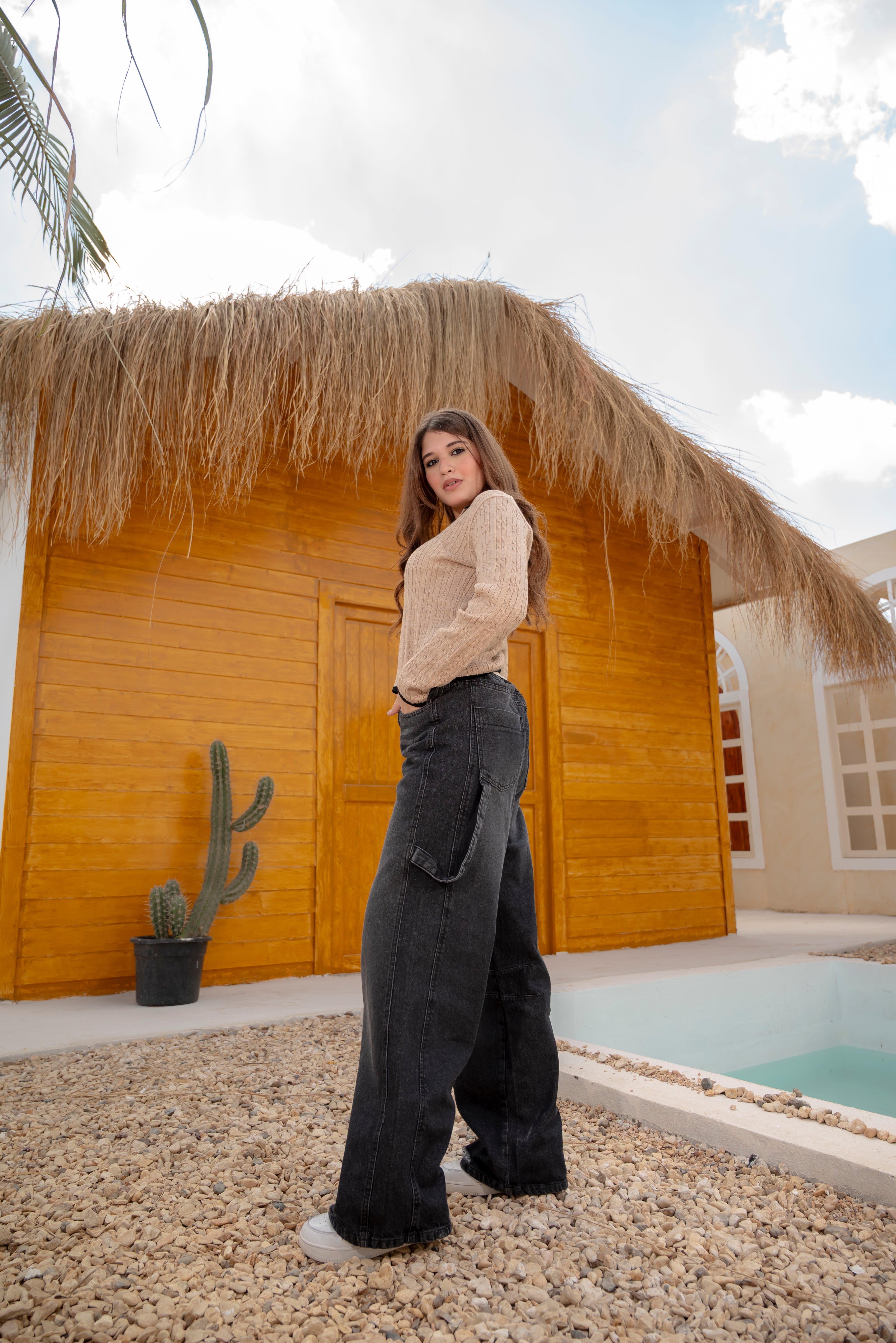 Balloon jeans with 5 pockets