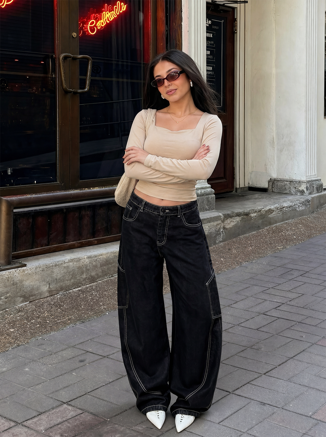 Long sleeve square lycra top suitable for winter and autumn