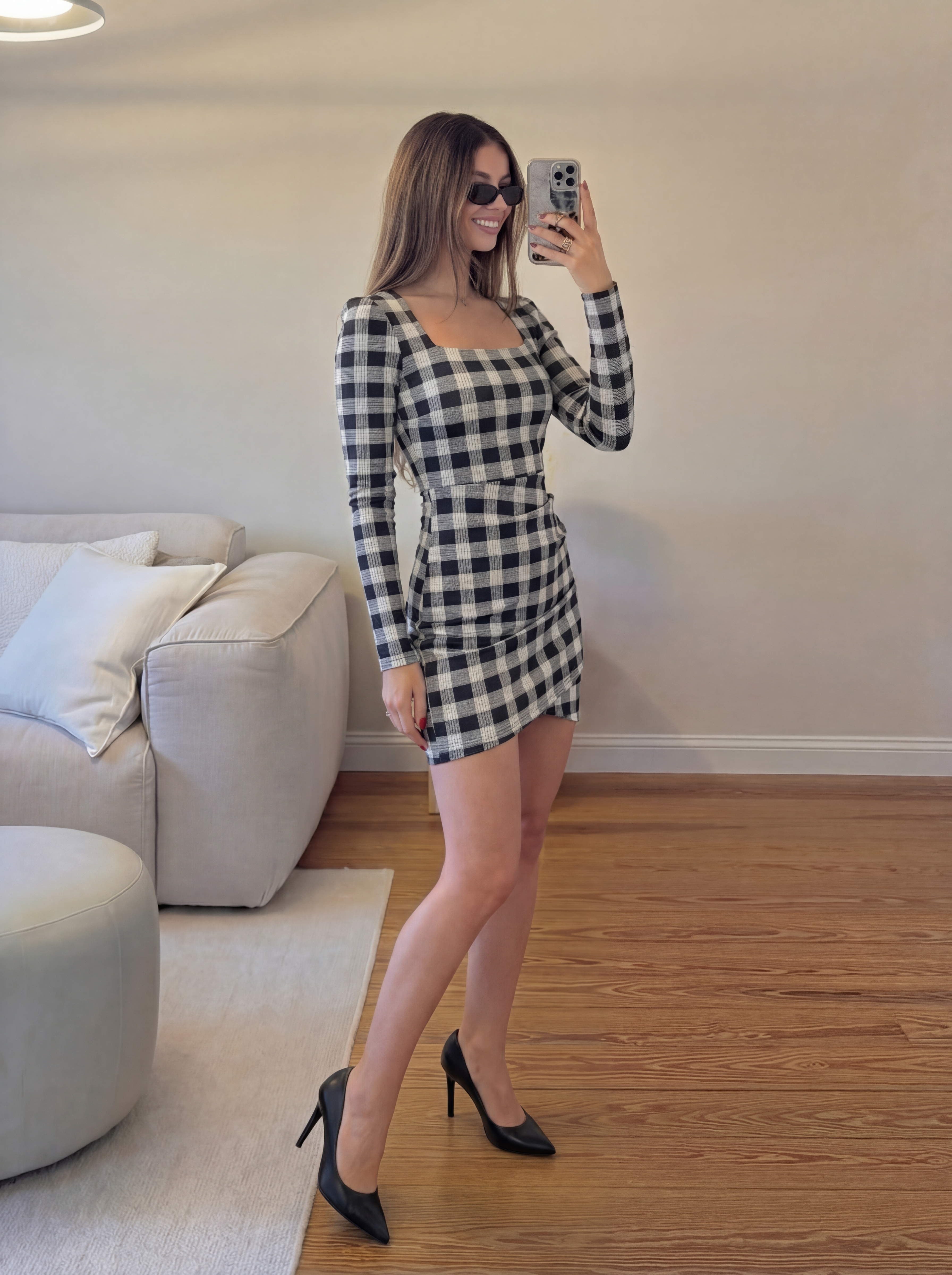 Winter plaid square dress