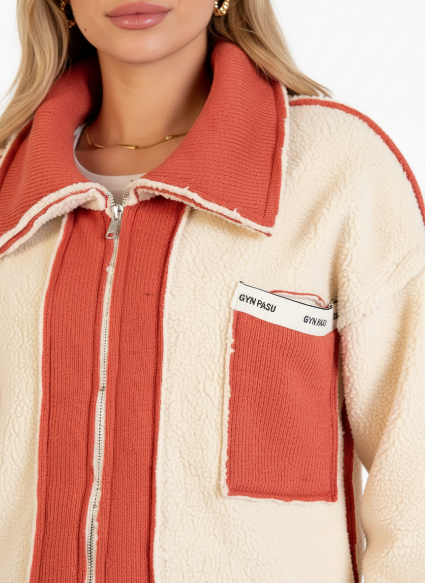 Wool jacket with 2 pockets / double-sided