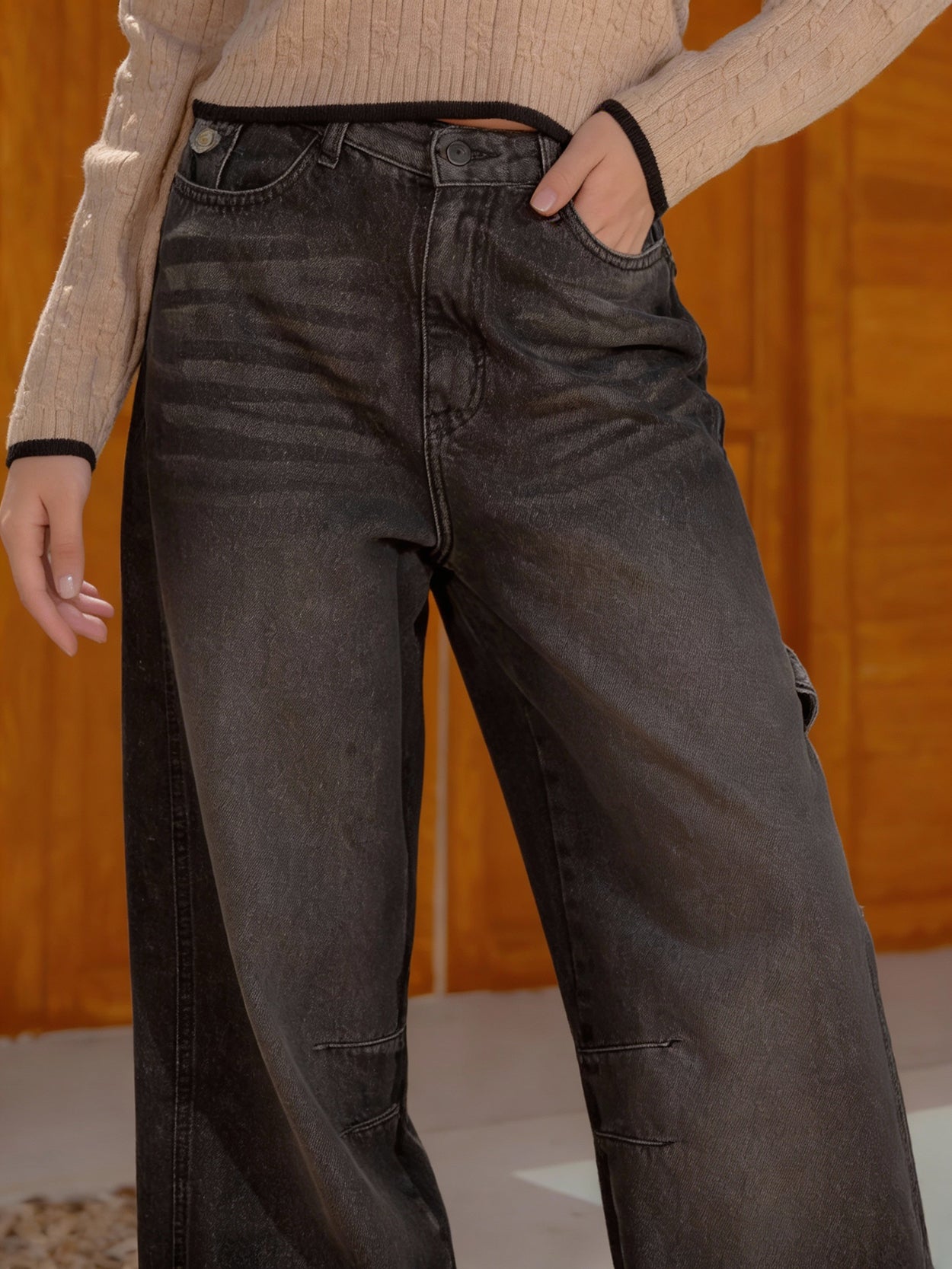 Balloon jeans with 5 pockets