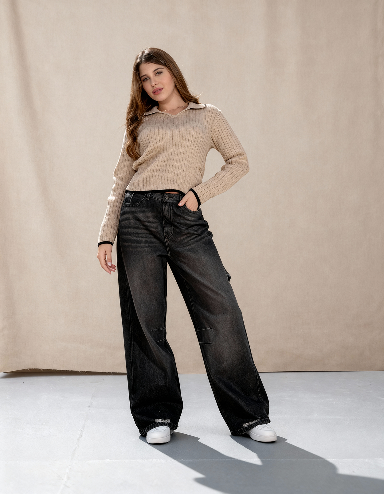 Balloon jeans with 5 pockets