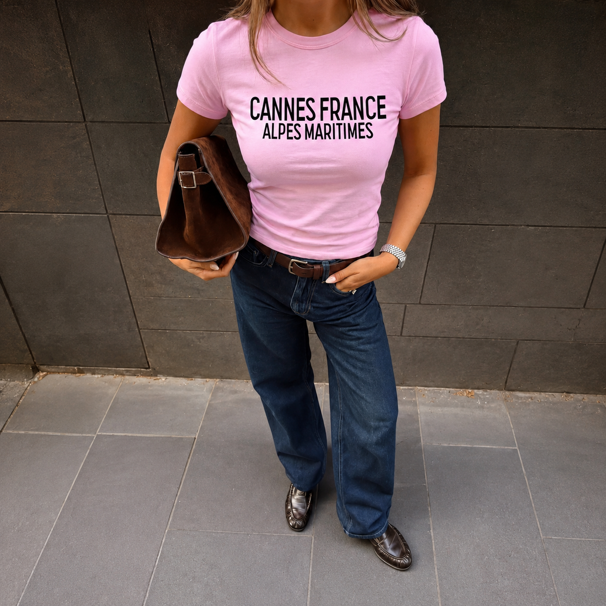 PINK CANNES BABY TEE